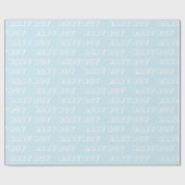 Babyjongen lichtblauwe witte aangepaste tekst cadeaupapier (Vlak)