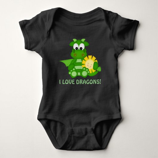 Babyjongen liefde Dragons lichaamspak Romper (Voorkant)