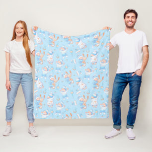 Babyjongen omhelst konijn Ik hou van mama Hart Fleece Deken