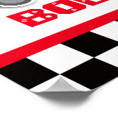 Babyjongetje, roodraceauto poster (Hoek)