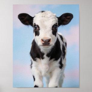 Babykalf Portret – Boerderij Nursery Kunst Poster