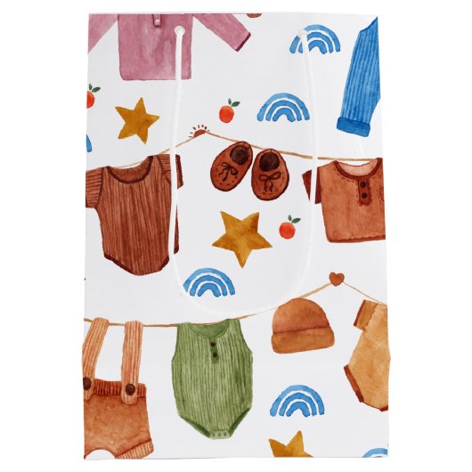 Babykleding Baby shower Verjaardag Medium Cadeauzakje (Achterkant)