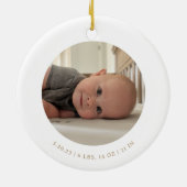Babykleding Baby Stats Eerste Kerstmis Keramisch Ornament (Achterkant)
