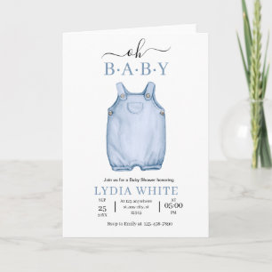 Babykleren Baby Shower Uitnodiging, Jongen baby Sh