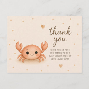 Babykrab Baby Shower Bedankt Briefkaart