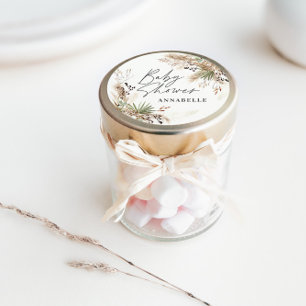 Babyldouchepapegaai moderne zwarte elegant ronde sticker