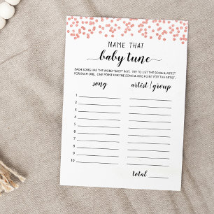 Babyliedje raden spelkaart voor baby shower kaart