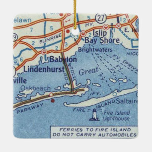 Babylon NY  kaart Keramisch Ornament