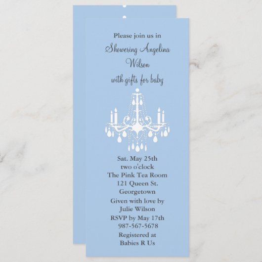 Babyluhandelier (blauw) kaart (Voorkant / Achterkant)