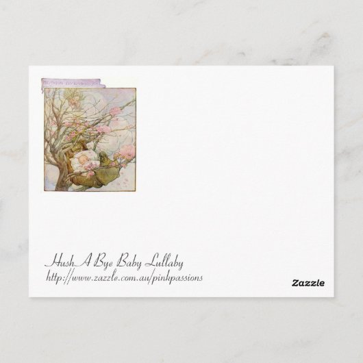 babymeisje briefkaart (Achterkant)