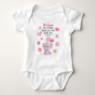 Babymeisje romper met zegeningsgeschrift en eigen