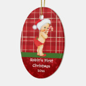  babymeisje's eerste kerstversiering keramisch ornament (Links)