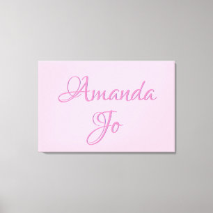 Babynaam Muur Kunst (roze) Canvas Afdruk