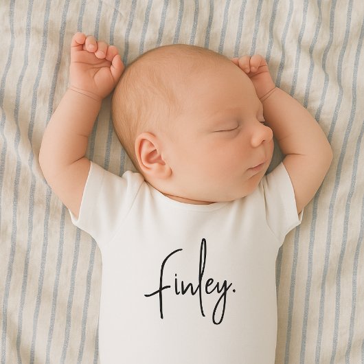 Babynamen Minimalistisch Script Typografie Naam Romper