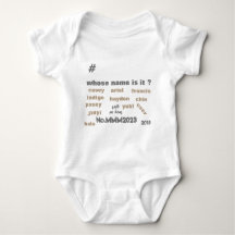 BabyOne Piece Bodysuit met *Unisex Namen op de voo