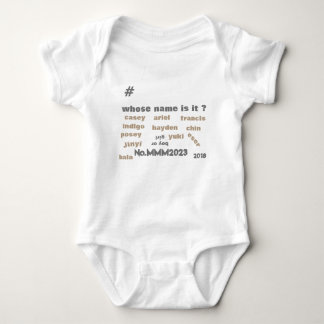 BabyOne Piece Bodysuit met *Unisex Namen op de voo