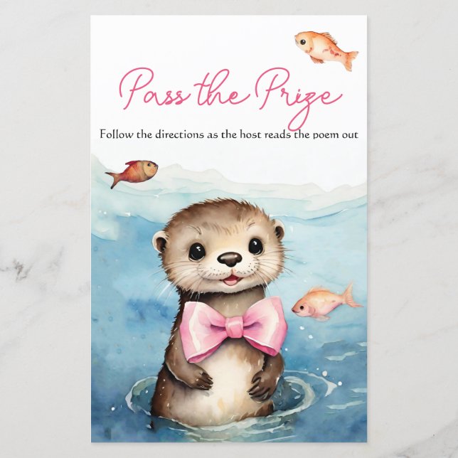 BabyOtter Baby shower Pass de Prize Game (Achterkant)