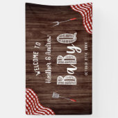 Babyq Achtertuin BBQ Picknick Baby Shower Vlag Spandoek (Verticaal)