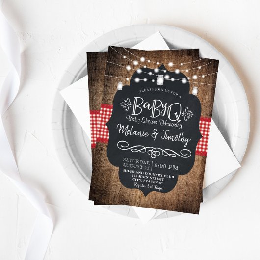 BabyQ Baby BBQ Pays Bébé Invitations de douches po