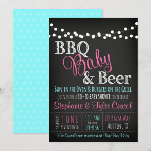 BabyQ Baby shower BBQ bébé et bière Invitation