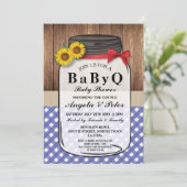 BABYQ Baby shower BBQ Party Couples Jar Invitation (Debout devant)