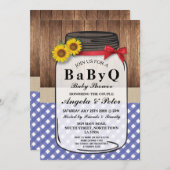 BABYQ Baby shower BBQ Party Couples Jar Invitation (Devant / Derrière)