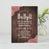 Babyq Backyard BBQ Co-ed Shower Invitation Kaart (Staand voorkant)