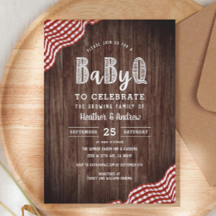 Babyq Backyard BBQ Co-ed Shower Invitation Kaart