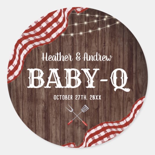 Babyq Backyard BBQ Couples Shower Favors Stickers (Voorkant)