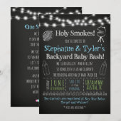 BaByQ BBQ Baby shower Invitation et carte de livre (Devant / Derrière)