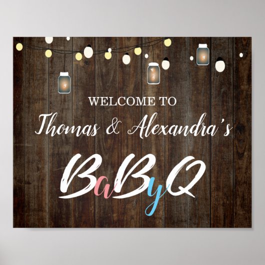 BabyQ BBQ Baby shower Welkomstgebaren Poster (Voorkant)