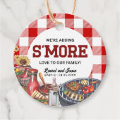 BabyQ BBQ Rustiek Baby shower S'more Bedankjes Labels (Voorkant)