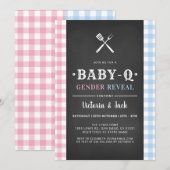 BabyQ Geslacht Reveal Gingham BBQ Zwart Kaart (Voorkant / Achterkant)
