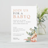 BabyQ Meisje Baby shower BBQ Kaart (Staand voorkant)