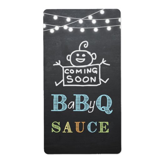 Babyq Saus / BBQ baby shower sticker (Voorkant)
