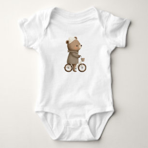 Babyrompertje geboortekado fietsend beertje romper