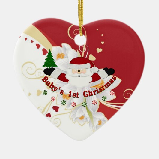 Babys 1 Kerstmis Keramisch Ornament (Voorkant)