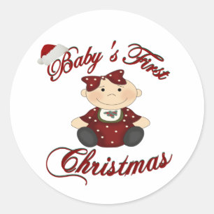 Babys 1 Kerstmis Ronde Sticker