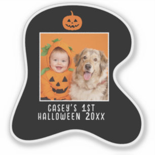 Baby's 1e Halloween Gepersonaliseerde Foto Naam Ja Sticker