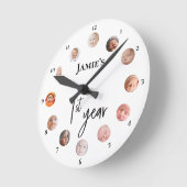 Baby's 1e jaar 12 maanden aangepaste foto's ronde klok (Hoek)