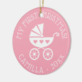 Baby's 1e kerstboom ornament met koets (Links)