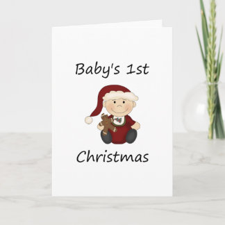 Baby's 1e Kerstmis (jongen) Feestdagen Kaart