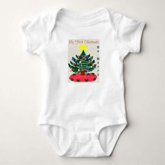 Baby's 1e Kerstmis Kerstboom Romper (Voorkant)