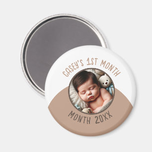 Baby's 1e maand Custom Photo Naam en jaar toevoege Magneet