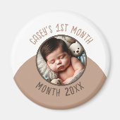 Baby's 1e maand Custom Photo Naam en jaar toevoege Magneet (Voorkant)