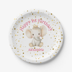Baby's 1e verjaardag gepersonaliseerde prinses oli papieren bordje
