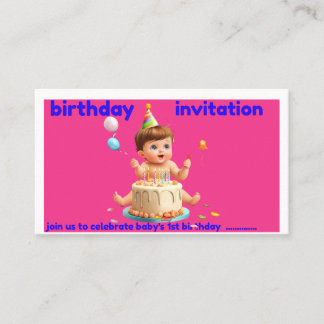 baby's 1st birthday invitation car