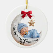 Baby's 1st Christmas 2025 Ornament | Sleeping Moon (Voorkant)