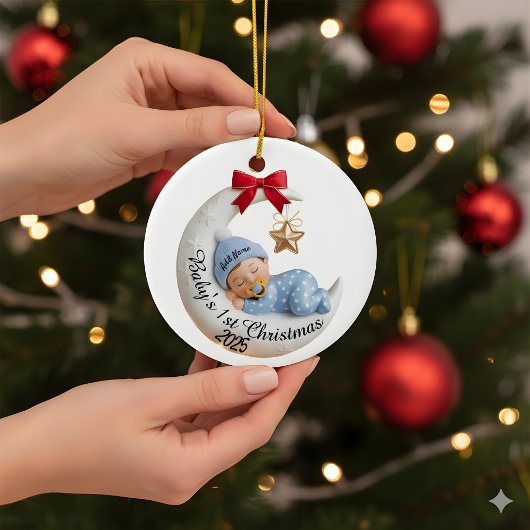 Baby's 1st Christmas 2025 Ornament | Sleeping Moon