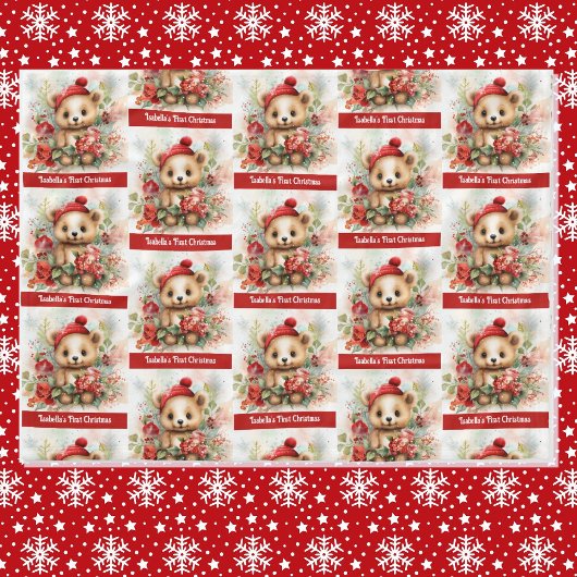 Baby's 1st Christmas Beer Naam toevoegen Fleece Deken